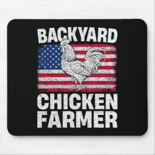 Ckyard Chicken Farmer Usa Flag Patriotic 4th Of Ju Mouse Pad