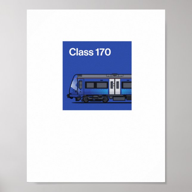 Cl 170 Navy Train Side England Uk Sticker  Poster (Front)