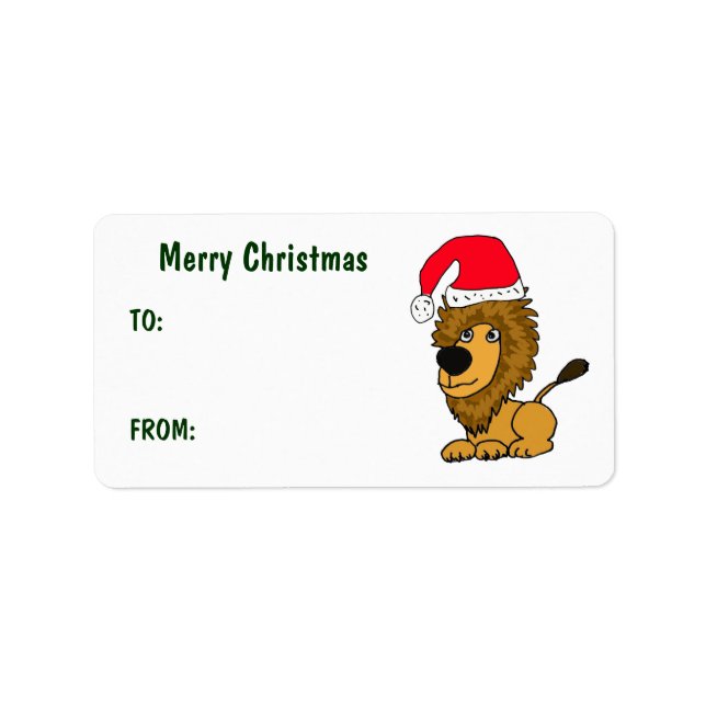 CL- Funny Lion Christmas Gift Tags (Front)
