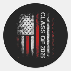 Cl Of 2025 American Flag Usa Graduation For Him Se Classic Round Sticker