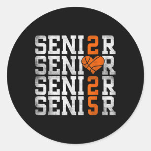 Cl Of 2025 Basketball Graduation Cl Of 2025 Senior Classic Round Sticker