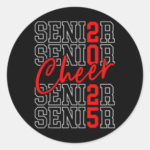 Cl Of 2025 Cheer Graduation Cl Of 2025 Senior 25 Classic Round Sticker