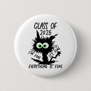 Cl Of 2025 Funny Black Cat 6 Cm Round Badge
