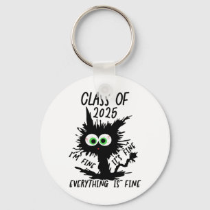 Cl Of 2025 Funny Black Cat Key Ring