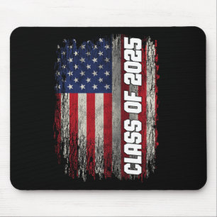 Cl Of 2025 Funny Senior 2025 Usa American Flag Mouse Pad