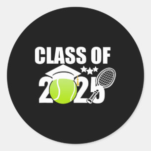 Cl Of 2025 Graduation Senior Tennis Player Gifts  Classic Round Sticker