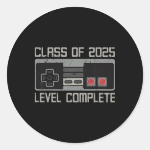Cl Of 2025 Level Complete Senior Graduation Gamer Classic Round Sticker