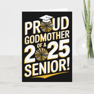 Cl Of 2025 Proud Godmother Cheerleading Senior Gra Card