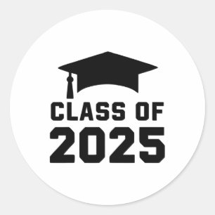 Cl Of 2025 School Graduation Classic Round Sticker