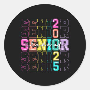 Cl Of 2025 Senior 2025 Graduation Funny Mens Women Classic Round Sticker