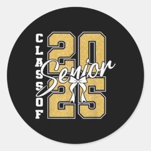 Cl Of 2025 Senior 2025 Graduation Funny Mens Women Classic Round Sticker