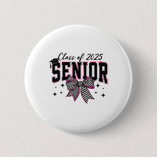 Cl Of 2025 Senior Coquette Bow Graduation Women Gi 6 Cm Round Badge