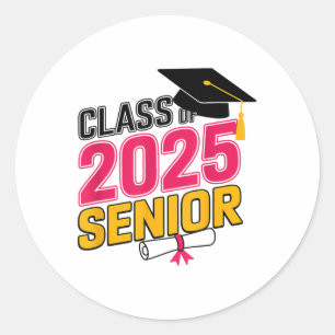Cl Of 2025 Senior Graduation _1 Classic Round Sticker