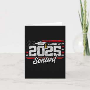 Cl Of 2025 Senior Graduation - American Flag Senio Card