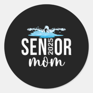 Cl Of 2025 Senior Mum Swim Team Swimmer Matching F Classic Round Sticker