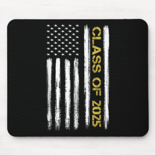 Cl Of 2025 Senior Patriotic American Flag Graduati Mouse Pad