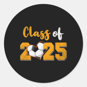 Cl Of 2025 Soccer Senior 25 Graduate Grad Player Classic Round Sticker