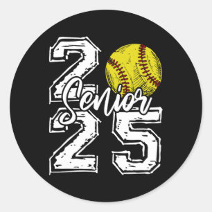 Cl Of 2025 Softball Senior 2025 Back To School Fun Classic Round Sticker