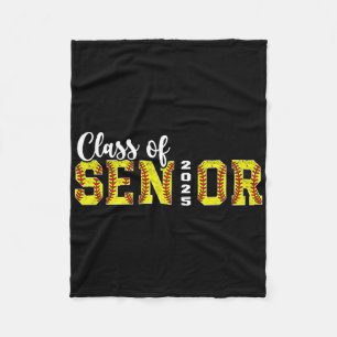 Cl Of 2025 Softball Senior 2025 Graduation Back To Fleece Blanket