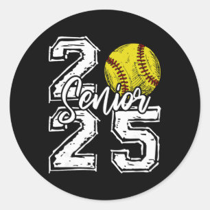 Cl Of 2025 Softll Senior 2025 Ck To School Funny Classic Round Sticker
