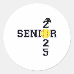 Cl Of 2025 Softll Senior Graduation Graduate Women Classic Round Sticker