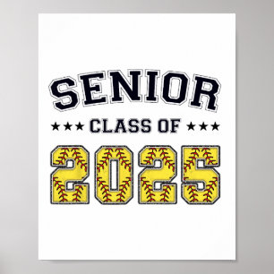 Cl Of 2025 Softll Senior Graduation Graduate Women Poster