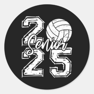 Cl Of 2025 Volleyball Senior 2025 Back To School F Classic Round Sticker