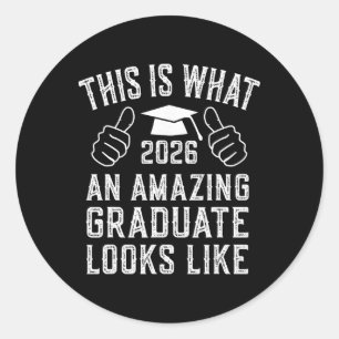 Cl Of 2026 Amazing Graduate Graduation For Him Her Classic Round Sticker
