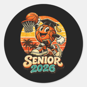 Cl Of 2026 Basketball Senior Graduation 2026 Classic Round Sticker