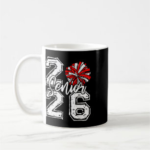 Cl Of 2026 Cheer Senior 2026 Red Pom Pom Cheerlead Coffee Mug