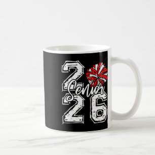 Cl Of 2026 Cheer Senior 2026 Red Pom Pom Cheerlead Coffee Mug