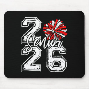 Cl Of 2026 Cheer Senior 2026 Red Pom Pom Cheerlead Mouse Pad