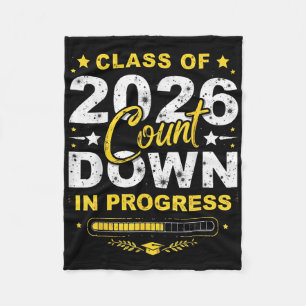 Cl Of 2026 Count Down Graduation Fun First Day Of  Fleece Blanket