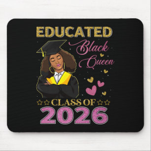 Cl Of 2026 Educated Afro Melanin Black Girl Senior Mouse Pad