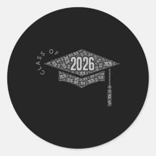 Cl Of 2026 Graduation Cap  Classic Round Sticker