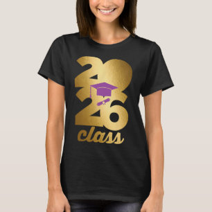 Cl Of 2026 Graduation Golden Numbers Cap Diploma T-Shirt