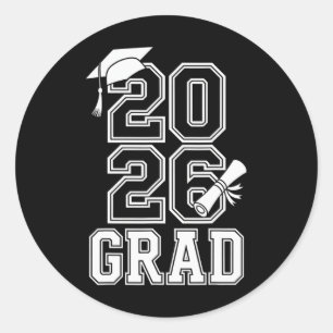 Cl Of 2026 Graduation Senior Grad Design  Classic Round Sticker