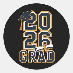 Cl Of 2026 Graduation Senior Grad Design Premium T Classic Round Sticker