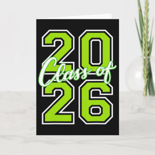 Cl Of 2026 Graduation Varsity Lime Green White Let Card