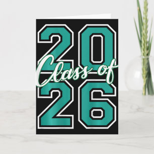 Cl Of 2026 Graduation Varsity Teal And White On Th Card