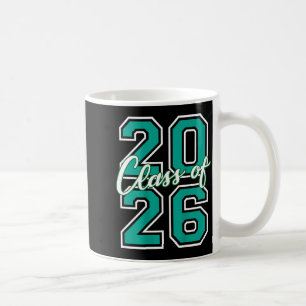 Cl Of 2026 Graduation Varsity Teal And White On Th Coffee Mug