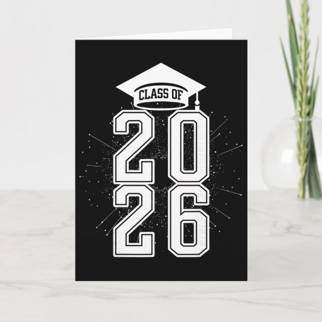Cl Of 2026 Hat And Tel Design Blue  Card (Front)