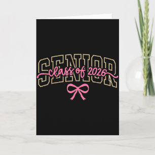 Cl Of 2026 Pink Coquette Bow Cap Senior 2026 Gradu Card