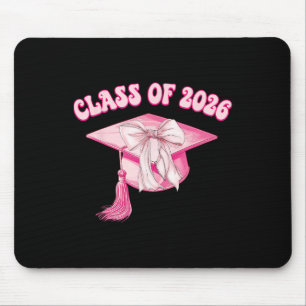 Cl Of 2026 Pink Coquette Bow Cap Senior 2026 Gradu Mouse Pad