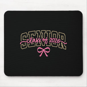 Cl Of 2026 Pink Coquette Bow Cap Senior 2026 Gradu Mouse Pad
