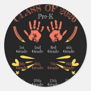 Cl Of 2026 Preschool School Teacher Student Gradua Classic Round Sticker