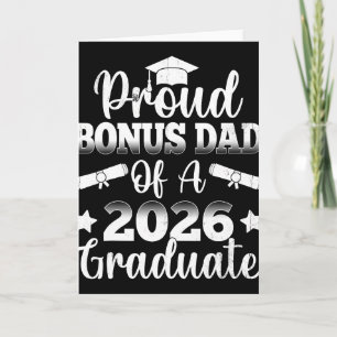 Cl Of 2026 Proud Bonus Dad Graduation Senior Fathe Card