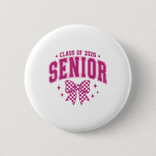 Cl Of 2026 Senior 2026 Pink Coquette Bow Graduatio 6 Cm Round Badge