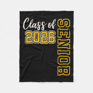 Cl Of 2026 Senior 26 High School Graduation Black Fleece Blanket