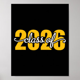 Cl Of 2026 Senior 26 High School Graduation Black Poster